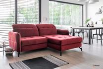 Kampinė sofa Lorelle Rivera 59, raudona sp., dešininė, 160 x 225 cm x 105 cm