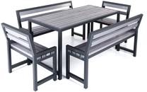 Lauko baldų komplektas DM Grill Garden 4 Comfort, pilka sp., 6 vietų