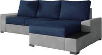 Kampinė sofa Negro Kronos 09, Paros 05, pilka sp./tamsiai mėlyna sp., dešininė, 160 x 245 cm x 90 cm