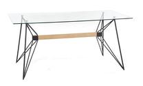 Stalas, skaidri sp./juoda sp., 160 cm x 80 cm x 75 cm