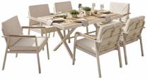 Lauko baldų komplektas Kalune Design Monte, kreminė sp., 6 vietų