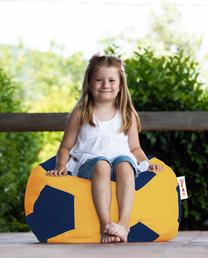 Sėdmaišis Hanah Home Football Kids Pouffe 248FRN1138, geltona sp./tamsiai mėlyna sp.