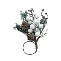 Dirbtinė šakelė Christmas Touch, balta sp./žalia sp., 15 cm