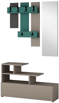 Prieškambario baldų komplektas Kalune Design Vesty, vidaus, šviesiai ruda sp./turkio sp.