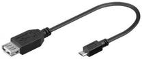 Laidas Manhattan USB 2.0 A female, Micro USB B male, 0.2 m, juoda sp.