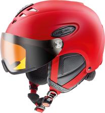 Slēpošanas ķivere Uvex 300 visor HLMT, sarkana krās., 60-61 cm