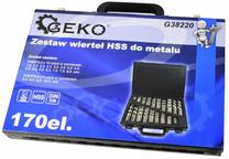 Metalo grąžtų rinkinys Geko G38220, metalas, hss, cilindrinis, 1 - 10 mm x 13.3 cm