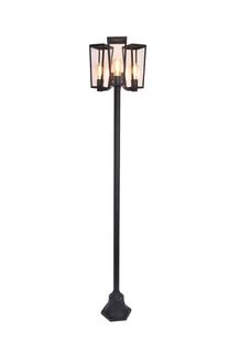 Brīvi stāvošs āra gaismeklis Lutec Pine 7196603012, 120W, E27, IP44, melna krās., 35.3 cm x 198 cm