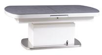 Stalas išskleidžiamas, balta sp./pilka sp., 135 cm x 75 cm x 50 cm