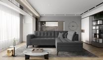Kampinė sofa Lanvin Nube 6, tamsiai pilka sp., dešininė, 210 x 260 cm x 93 cm