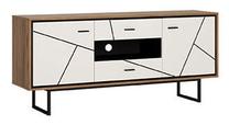 TV galds Meble Wojcik Brok01, brūna krās./balta krās., 167 cm x 40 cm x 74.3 cm