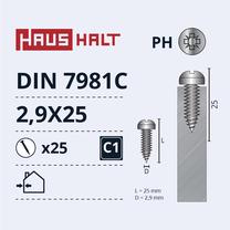 Savisriegis Haushalt DIN7981C, 2.9 mm x 25 mm, 25 vnt.