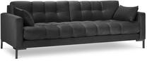 Sofa Micadoni Home Mamaia Velvet, tamsiai pilka sp., 177 x 92 cm x 75 cm