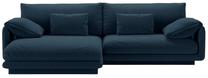 Kampinė sofa Micadoni Torino Structured, tamsiai mėlyna sp., kairinė, 250 x 170 cm x 83 cm