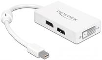 Adapteris Delock Mini Displayport M To Displayport / DVI / HDMI F 61768 Mini DisplayPort, DisplayPort / HDMI A / DVI-D, 0.16 m