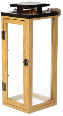Žibintas Homla Pegi 831848, stiklas/mediena/metalas, 41.5 cm, ruda sp./juoda sp.
