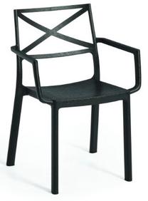 Lauko kėdė Keter Metalix Armrest 249182, juoda sp., 53 cm x 60 cm x 81 cm