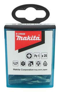 Набор битов для отверток Makita B-24608, PZ1, 25 мм, 1/4"