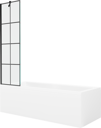 Vanna ar sieniņu, brīvi novietots/iebūvējams Mexen Cubik, 170 cm x 70 cm x 40 cm, taisnstūris, balta krās.