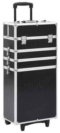 Lagaminas kosmetikai VLX With Crocodile Pattern, juoda sp., 37 x 22 x 78 cm