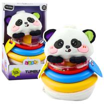 Edukacinė piramidė, panda Lean Toys Tumbler, 21 cm, įvairių spalvų