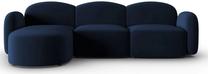 Kampinė sofa Micadoni Home Blair Velvet, tamsiai mėlyna sp., kairinė, 272 x 155 cm x 80 cm