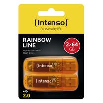USB atmintinė Intenso Rainbow Line, oranžinė sp., 64 GB