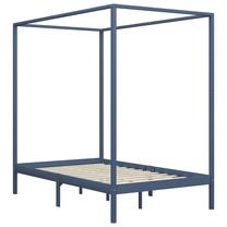 Lova dvigulė VLX Solid Pinewood 283277, 140 x 200 cm, pilka sp., be čiužinio, su grotelėmis