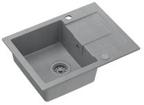 Кухонная мойка Quadron Christian 116, гранит, 60 см x 45 см x 18.5 см, silver stone цв.