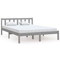 Lova pusantros vietos VLX Solid Pinewood, 120 x 190 cm, pilka sp., be čiužinio, su grotelėmis