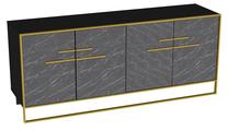 Komoda Kalune Design Polka 875ZNA3513, aukso sp./juoda sp., 75 cm x 47.3 cm x 179.9 cm