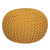 Pufas LABEL51 Knitted, geltona sp., 50 cm x 50 cm x 35 cm