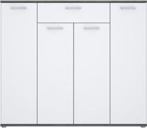 Komoda Forte RPSK341-C592, balta sp./pilka sp., 120.7 cm x 34.1 cm x 139.3 cm