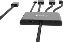 Adapteris Sandberg All-In-1 Display Adapter Hub 509-21 HDMI, HDMI/USB-C/DisplayPort/Mini DisplayPort, 0.3 m, pelēka krās.