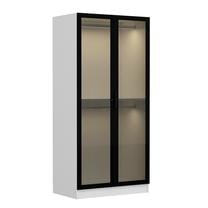 Шкаф Kalune Design Kale 190, белый цв./черный цв., 52 см x 90 см x 190 см