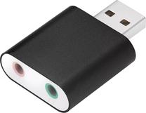 Adapteris Sandberg USB - 3.5mm Audio/3.5mm Microphone 333-33 USB, 3.5mm Audio/3.5mm Microphone, melna krās.