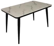 Stalas MN 9203, balta sp./juoda sp., 130 cm x 80 cm x 78 cm