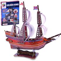 3D пазл Magic Puzzle Golden Hind, 51 см x 16 см, 108 шт., коричневый цв.