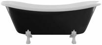 Vonia, laisvai pastatoma Besco Amelia B&W, 190 cm x 77 cm x 69 cm, ovalas, balta sp./juoda sp.