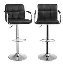 Kėdžių rinkinys Songmics Bar Chair, blizgi, juoda sp., 38.5 cm x 52.5 cm x 95 - 115 cm, 2 vnt.