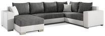 Kampinė sofa Marco Berlin 02, Soft 17, balta sp./tamsiai pilka sp., kairinė, 210 x 312 cm x 92 cm