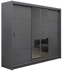 Spinta Stolar Porto 2 250, pilka sp., 250 cm x 61 cm x 215 cm, su veidrodžiu