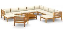 Āra mēbeļu komplekts VLX Garden Lounge Set, krēmkrāsas krās./brūns krās., 8-10 sēdvietas