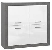 Komoda Forte Trebbia BCCK321-C272, balta sp./pilka sp., 107.5 cm x 113 cm x 41 cm