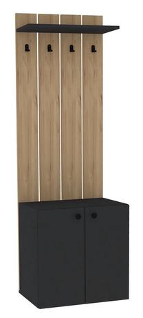 Prieškambario baldų komplektas Kalune Design Elkas, vidaus, antracito sp./ąžuolo sp.