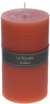 Свеча, цилиндрическая Amadeus La Bougie, 100 час, коричневый цв./oранжевый цв.