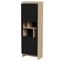 Vitrina Cama Meble Porto, ąžuolo sp./juoda sp., 38 cm x 59 cm x 180 cm