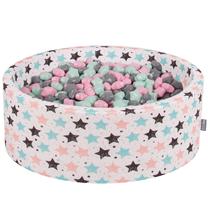 Бассейн с шариками KiddyMoon Stars, ⌀ 90 см, 300 шт, мятный (mint) цв. серый цв.