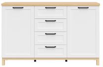 Komoda Haga KOM2D4S, balta sp., 95 cm x 43.5 cm x 151 cm