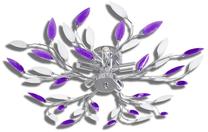 Valgusti lagi VLX Leaf Violet 241477, E14, 5 x 40 W, valge v./violetne v. / kroom v.